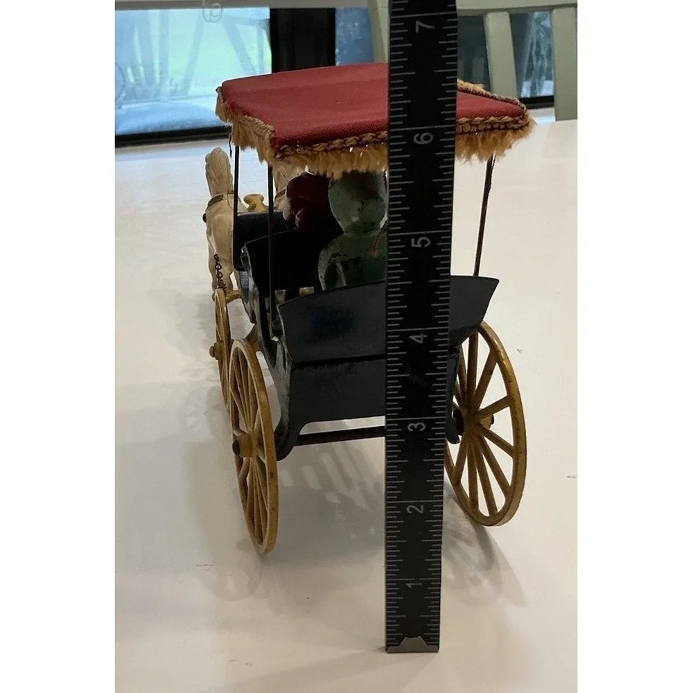 VTG Antique Kenton Cast Iron Horse Drawn Surrey Carriage Toy 13